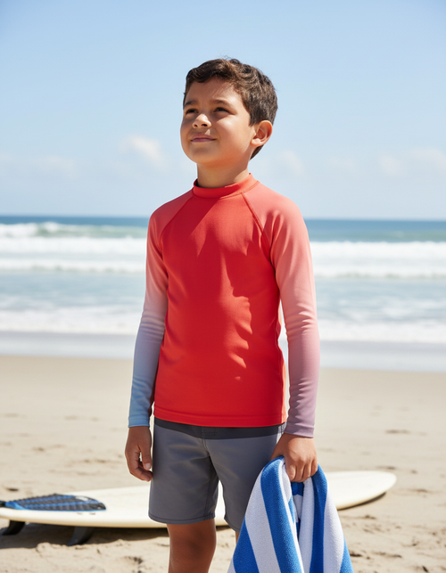 Boys Fiery Red Prism Rash Guard Kids Rash Guard — Lolekai