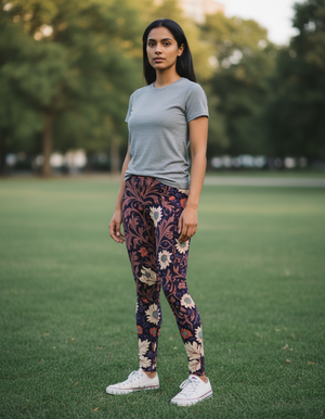 Fiery Red Acanthus full-length leggings
