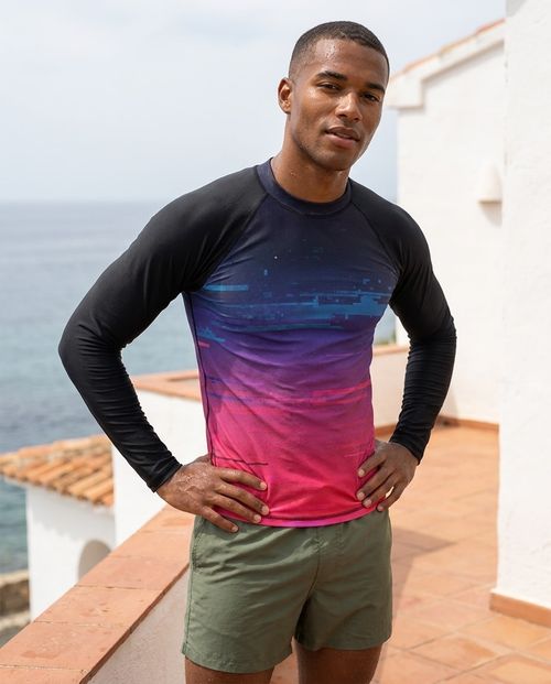 Mosaic Rash Guard Men's Rashguard — Lolekai
