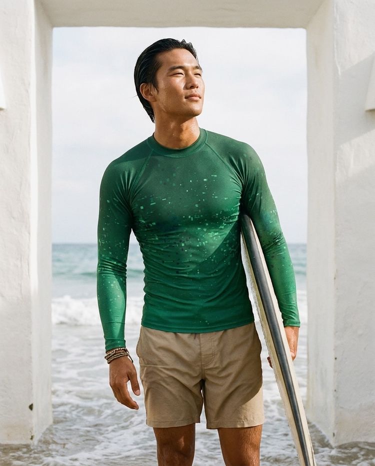 Men's Runway Emerald Ember men's rashguards