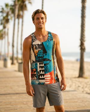 Tribal Static Tank Tops tank tops