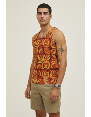 Men's Citrus Orange Tango tank tops