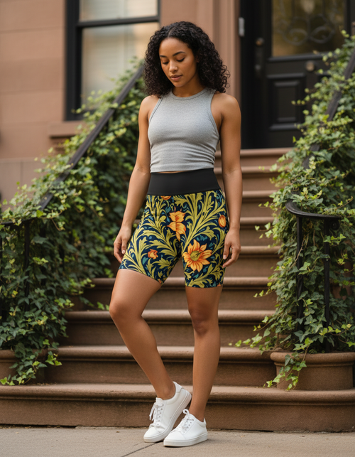 Acanthus Yoga Shorts Yoga Shorts — Dripper