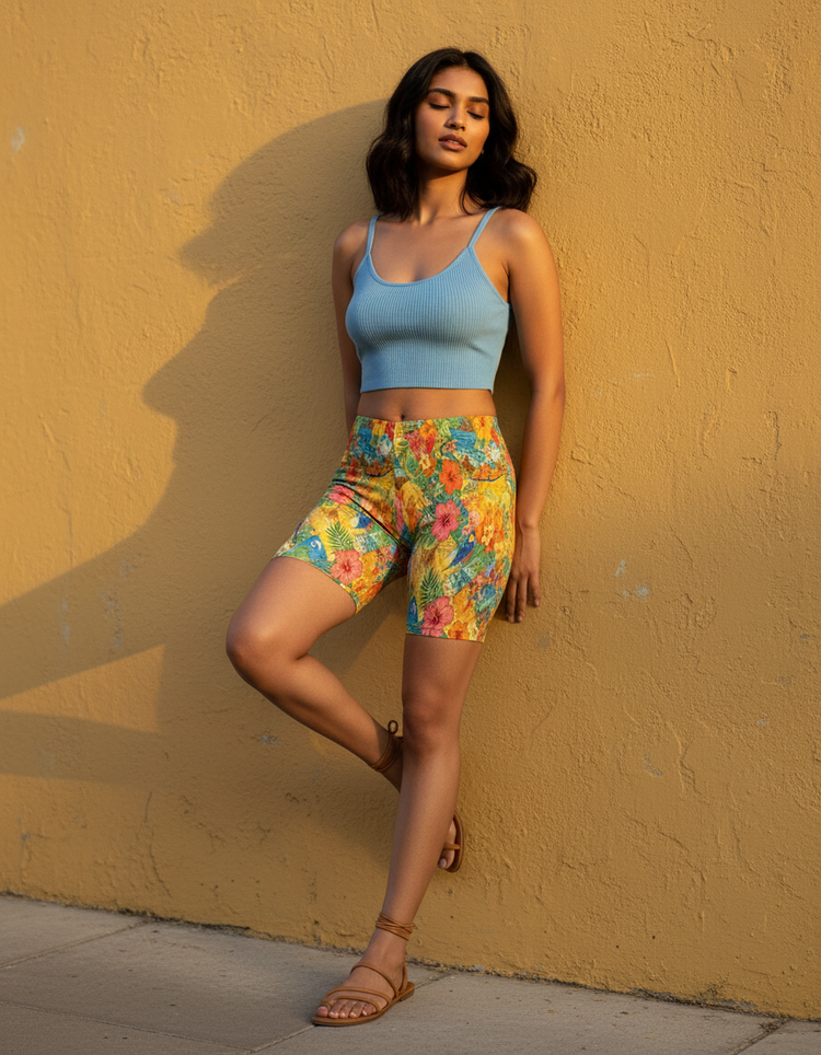 Women's Hawaiian Quilt Pattern Short Shorts