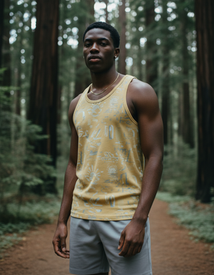 Yellow Fern Tank Top Men's Tank Top — Dripper