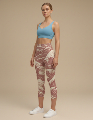 Tea Rose Kaze capri yoga leggings
