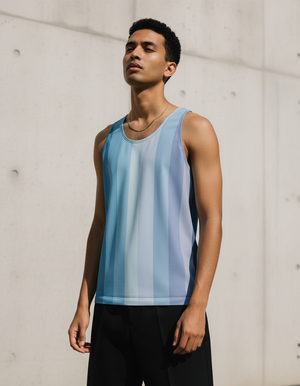 Men's Blue Aura Loom tank tops
