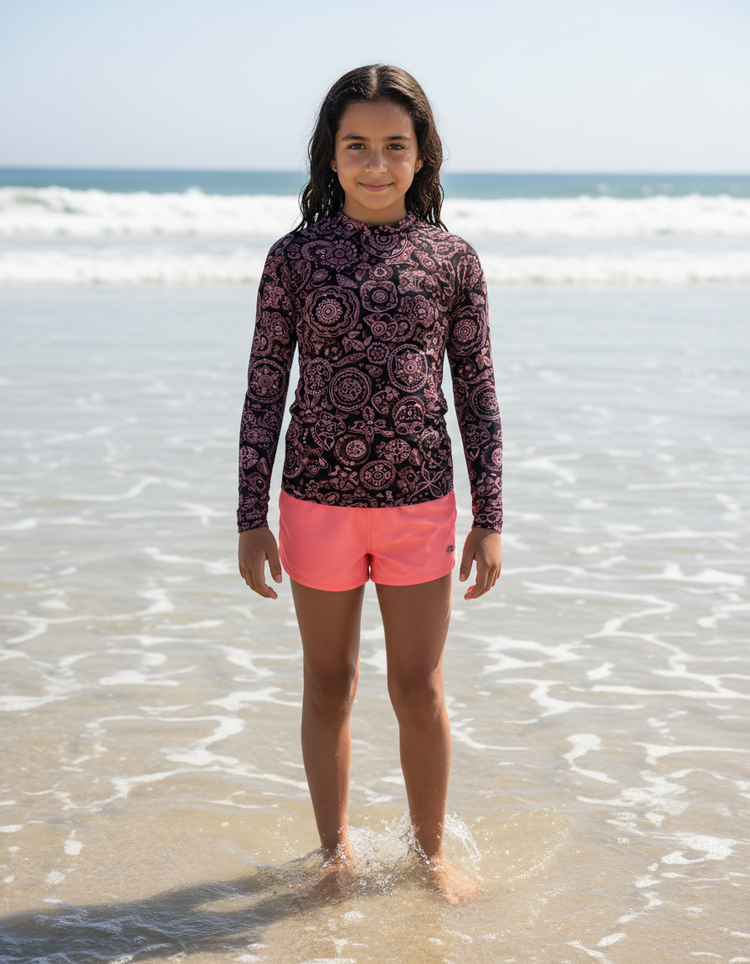 Youth Black and White Patterns Rash Guard