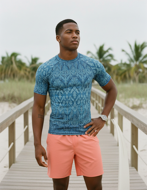 Blue Aura Siam Rash Guard Men's Rashguard — Lolekai