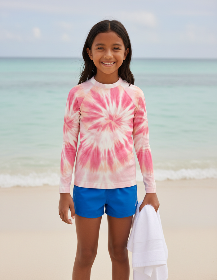 Rashguard — Kids Millennial Pink Nebula