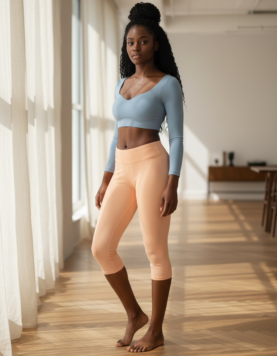 Capri Leggings in Peach