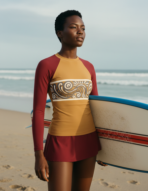 Women's Sand Rust Procession women's rashguards