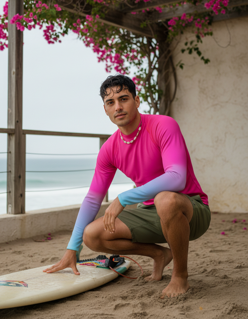 Men's Electric Fuchsia Prism men's rashguards