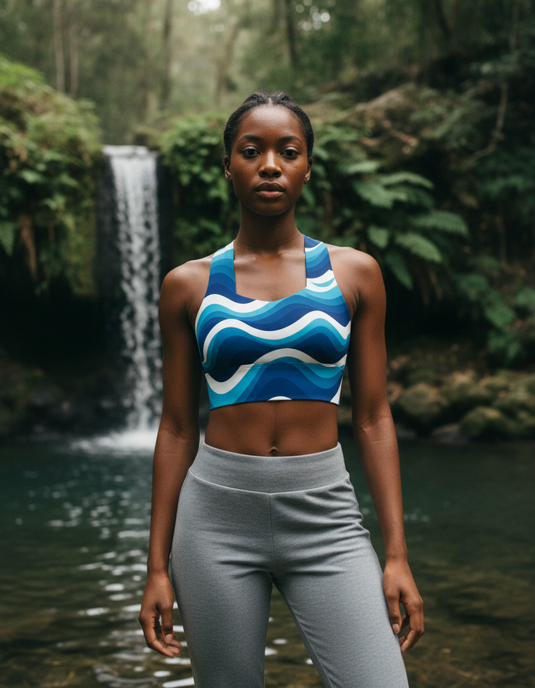 Ocean Depth Abyss Longline Sports Bra