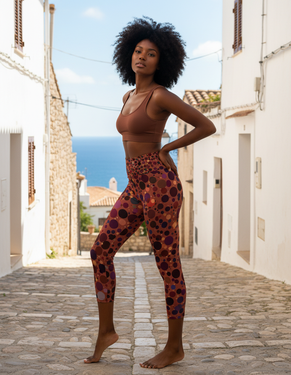 Polka Collection capri yoga leggings