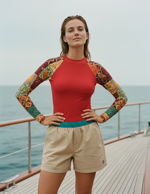 Women's Fiery Red Pulse women's rashguards