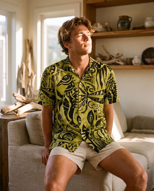 Runway Chartreuse Oracle Hawaiian Shirt