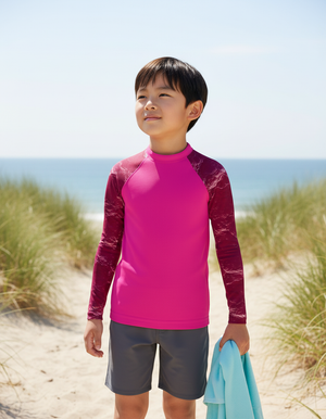 Hot Pink Eclipse Kids Rash Guard Kids Rash Guard — Dripper
