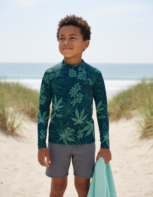 Boys Transformative Teal Kumo Rash Guard Kids Rash Guard — Lolekai
