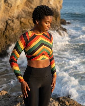 Women's Burnt Sienna Cascade women's crop-top rashguards