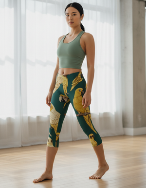 Lemon Yellow Tropique capri leggings