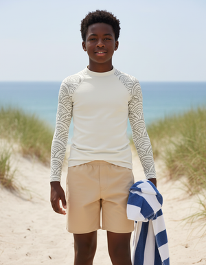 White Onyx Aoi Rash Guard Youth Rash Guard — Dripper