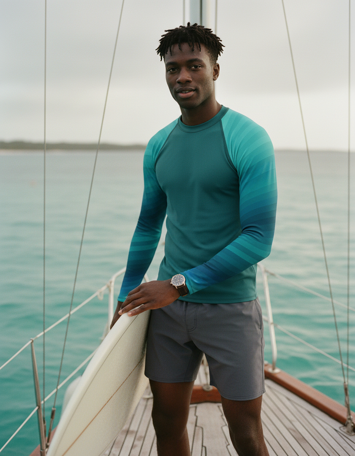Rashguard — Men's Transformative Teal Ripple