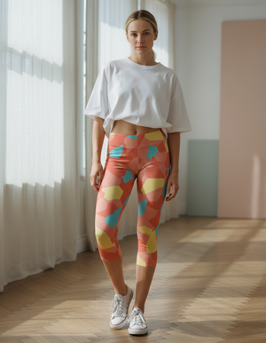 Tea Rose Aura Capri Leggings Capri Leggings — Dripper