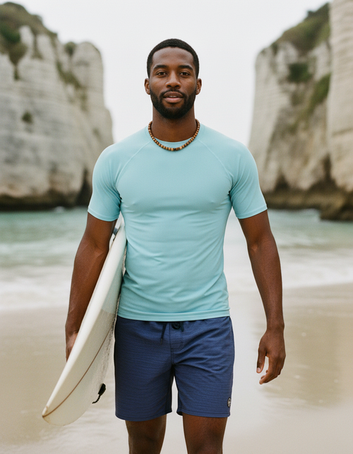 Powder Blue Rash Guard Men's Rashguard — Lolekai