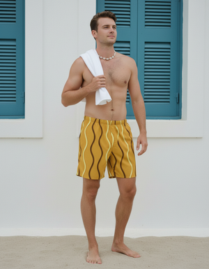 Yellow Kizuna Men's Swim Trunks Men's Swim Trunks — Dripper
