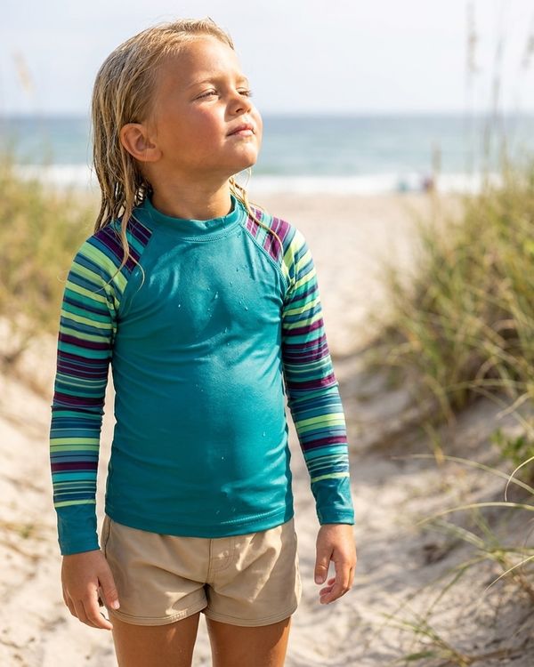 Girls Turquoise Eclipse Rash Guard