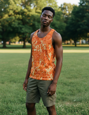 Men's Citrus Orange Veil men's tank tops