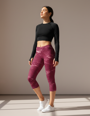 Hot Pink Eclipse Leggings Capri Leggings — Dripper