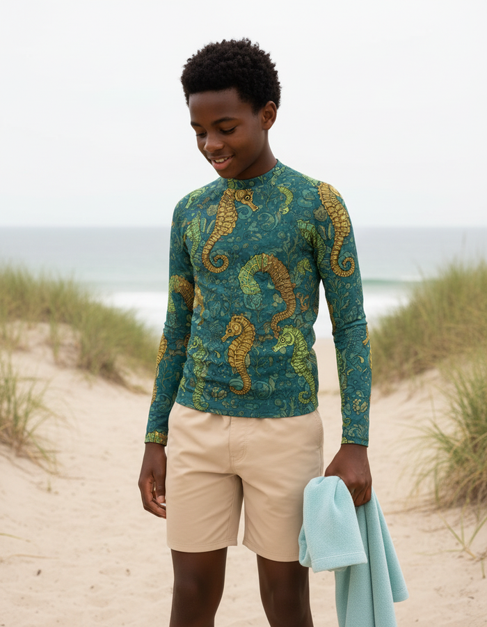 Rashguard — Youth Transformative Teal Triton