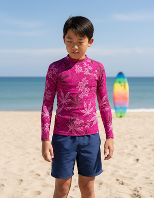 Youth Electric Fuchsia Kumo youth rashguards