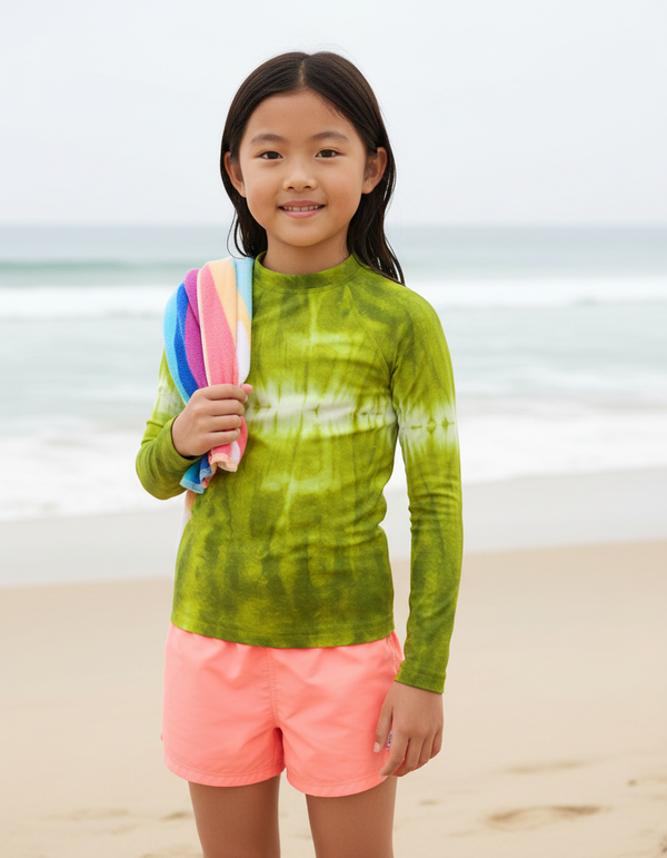 Boys Lime Aqua Rash Guard
