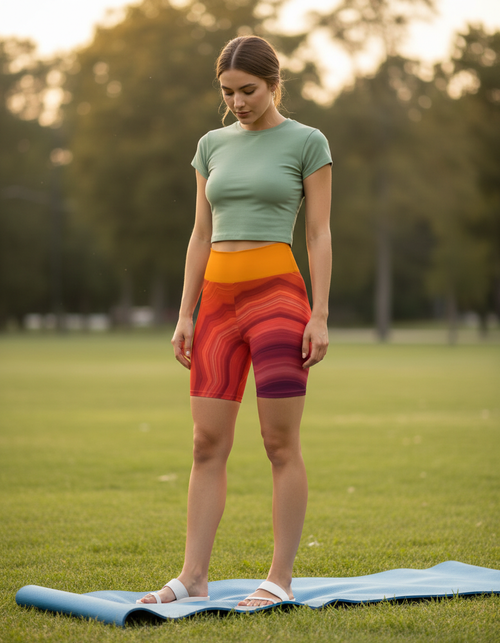 Mosaic Yoga Shorts Yoga Shorts — Dripper