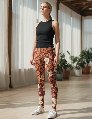 Citrus Orange Acanthus full-length leggings