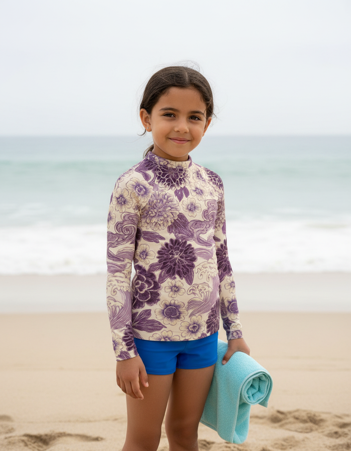 Rashguard — Kids Burnished Lilac Edo