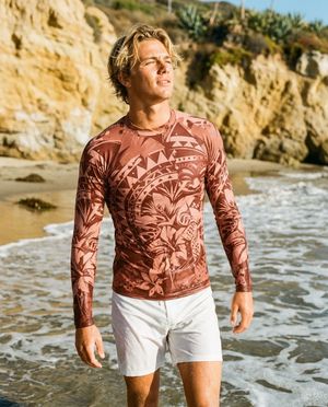 Men's Dusty Rose Koa Uli men's rashguards