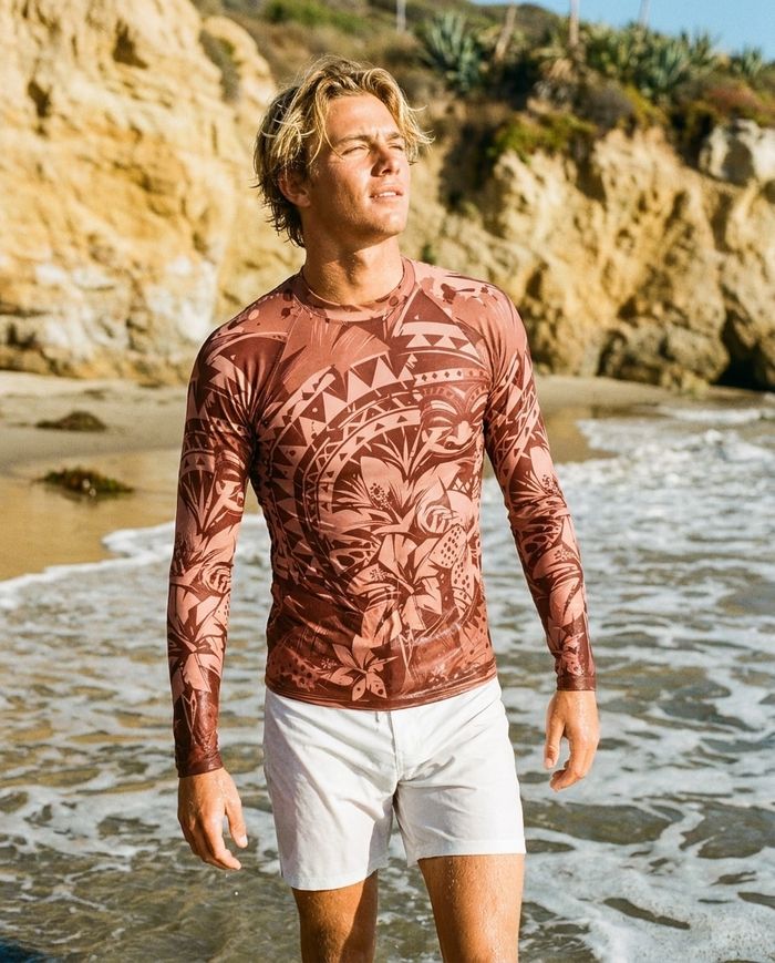 Rashguard — Men's Dusty Rose Koa Uli