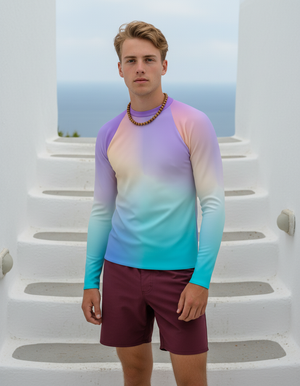 Men's Blue Aura Prism men's rashguards