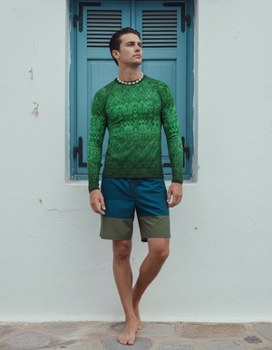 Men's Runway Emerald Siam men's short-sleeve rashguards