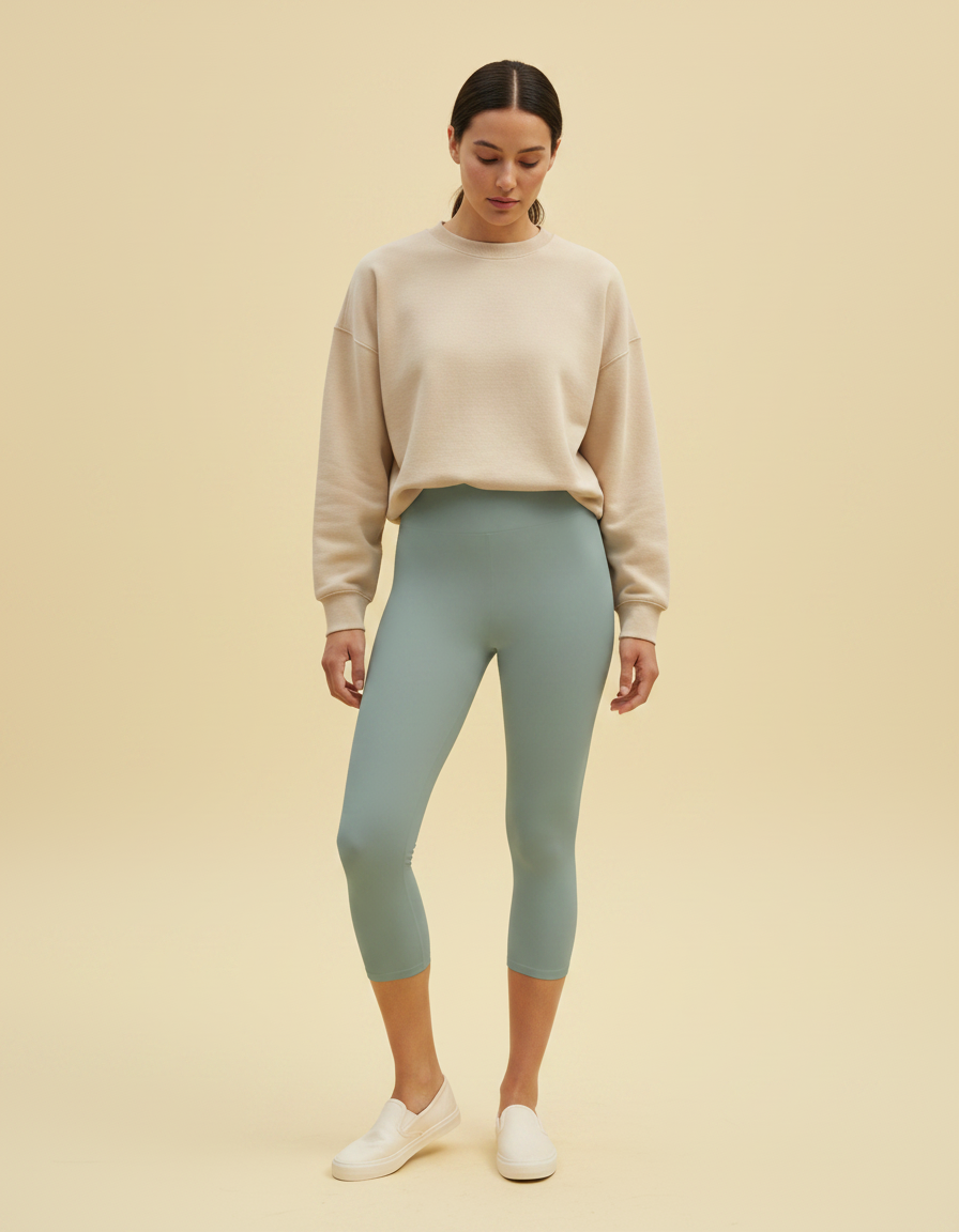 Capri-Yoga Leggings in Pewter