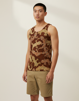 Citrus Orange Verdant Tank Top Men's Tank Top — Dripper
