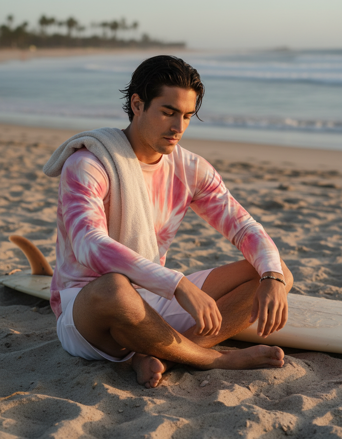 Rashguard — Men's Millennial Pink Nebula