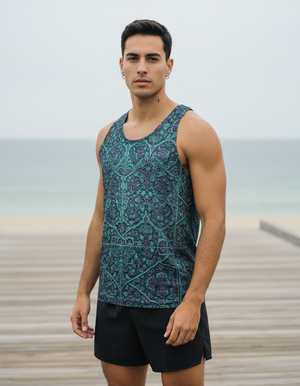 Men's Transformative Teal Bazaar men's tank tops