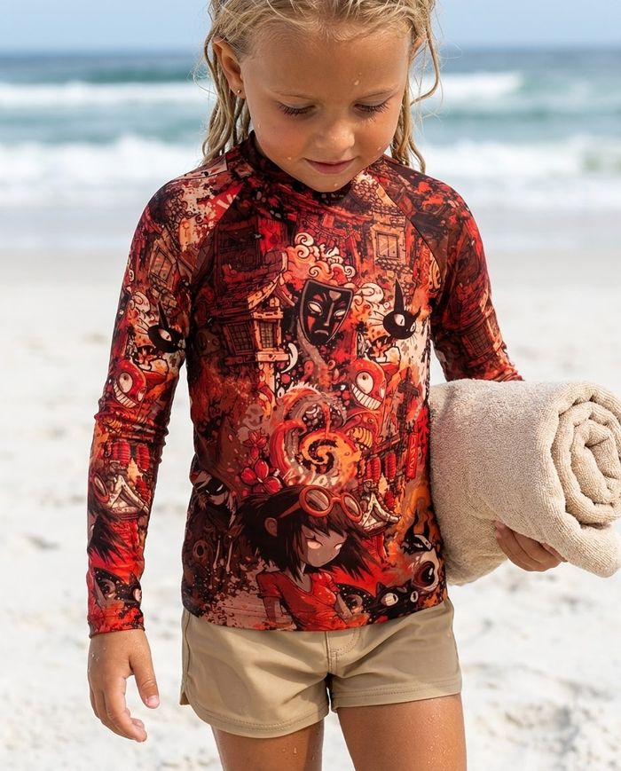 Rashguard — Girls Burnt Sienna Bakeneko