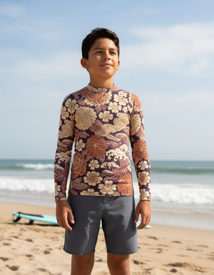 Dusty Rose Edo Rash Guard Youth Rash Guard — Dripper