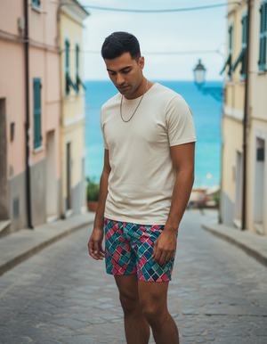 Rhodonite Vortex Men's Swim Trunks bikini — Dripper
